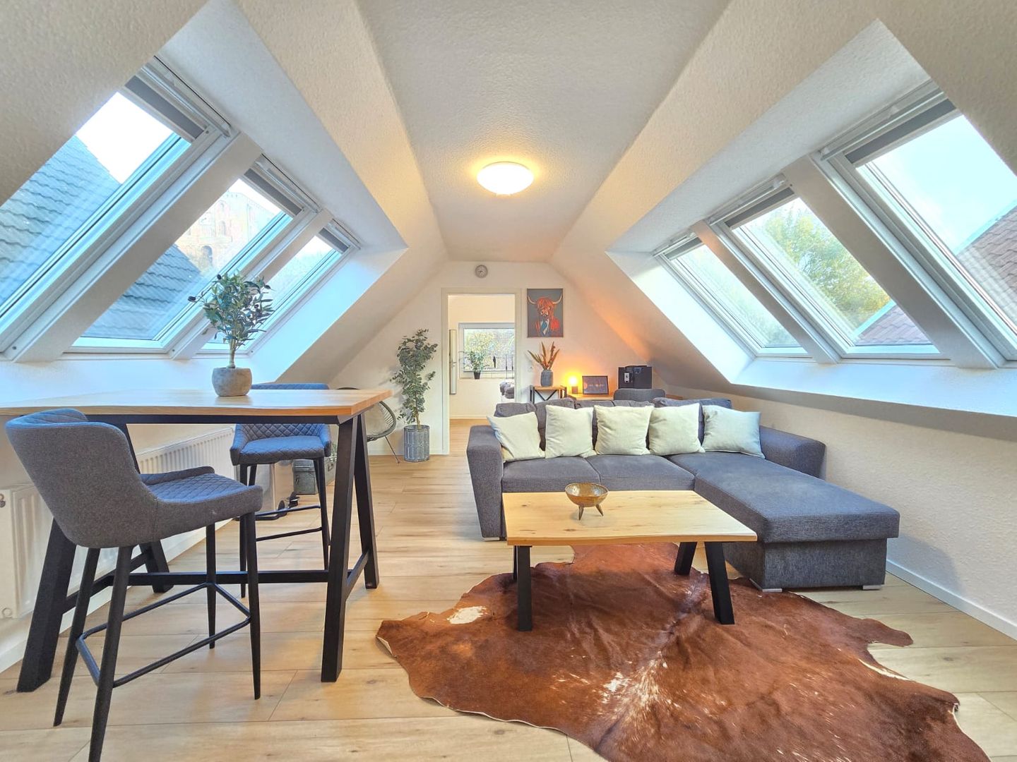 Wohnbereich der Ferienwohnung Turmblick